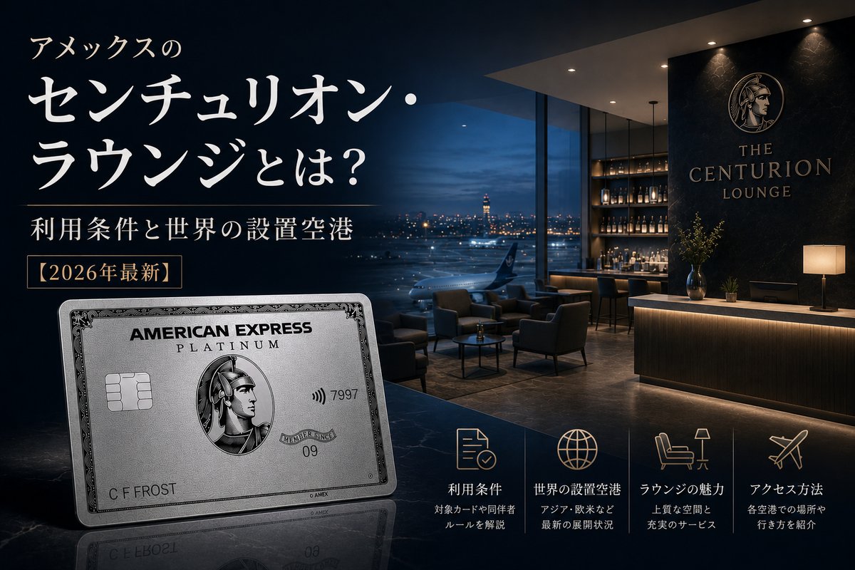アメックスのセンチュリオン・ラウンジとは？利用条件と世界の設置空港【2026年最新】
