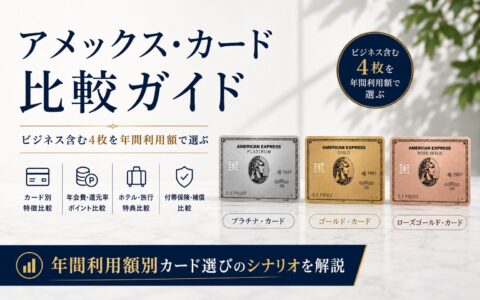 アメックス・カード比較ガイド（プラチナ・ゴールド・ローズゴールド）ビジネス含む4枚を年間利用額で選ぶ