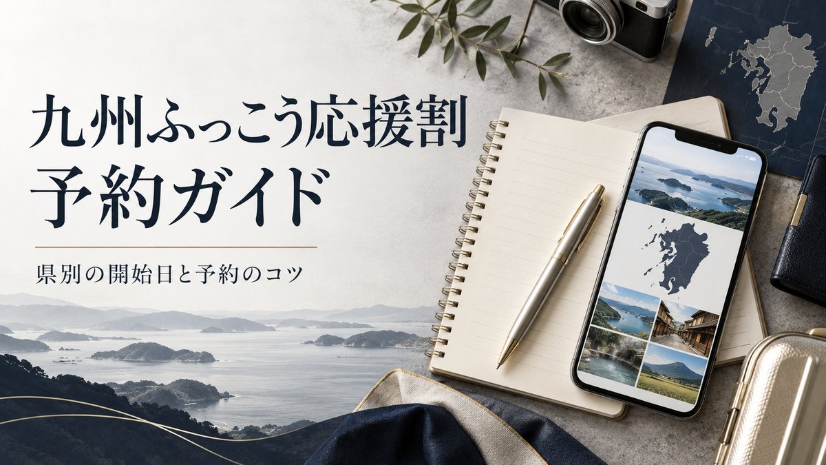 九州ふっこう応援割はいつから？県別予約開始日とOTA別攻略法【最大60%割引】のアイキャッチ画像