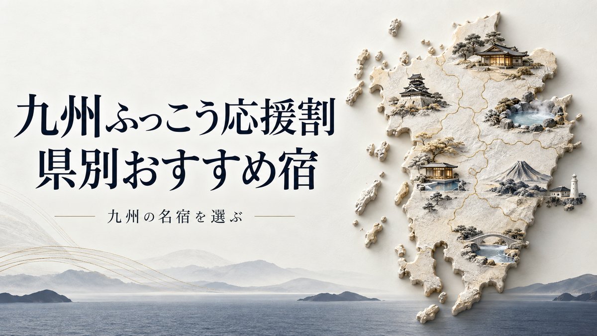 九州ふっこう応援割で泊まりたい県別おすすめ宿21選【一休・楽天で予約できる名宿】のアイキャッチ画像