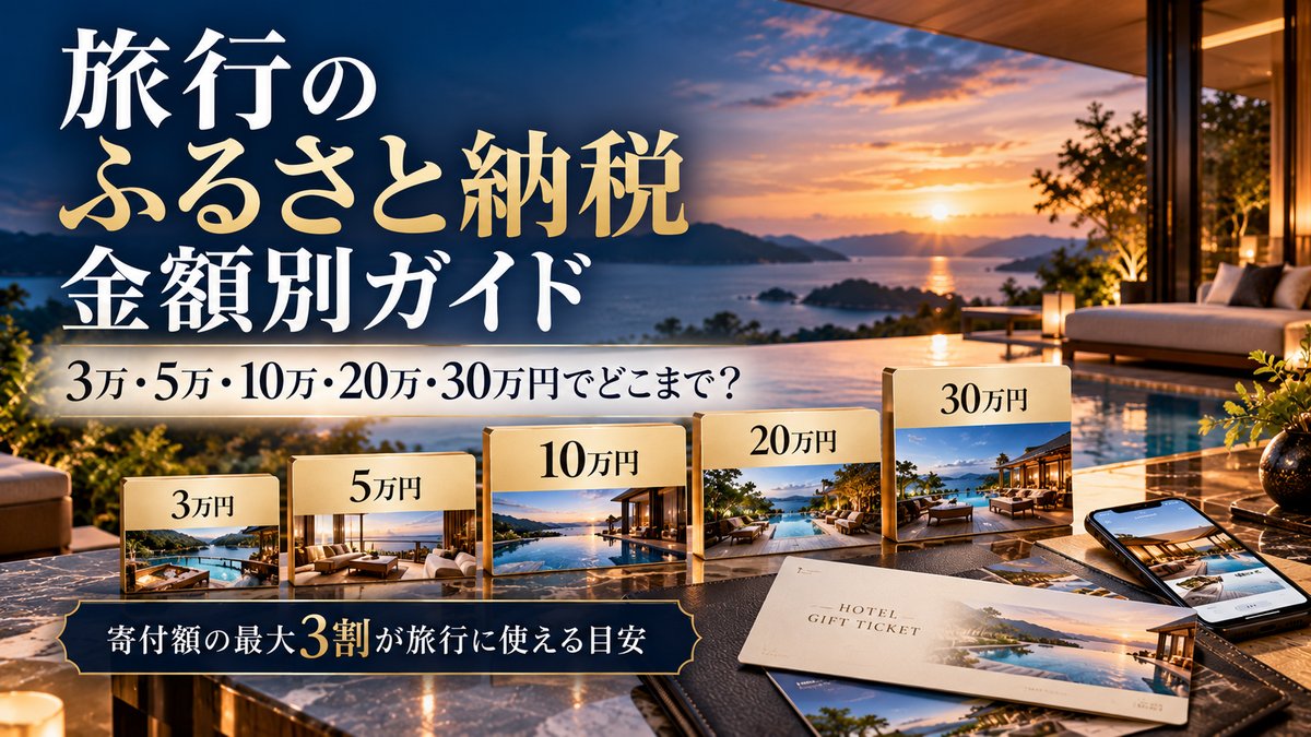旅行のふるさと納税は寄付額でどう選ぶ？｜5万円・10万円で泊まれる宿と使い方