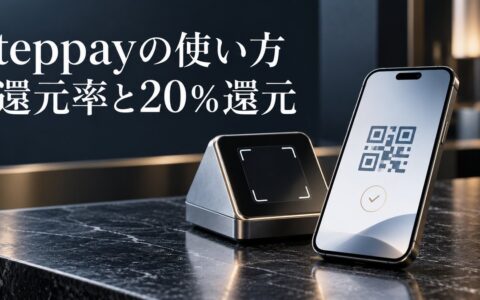 スマートフォンにteppayのQRコードを表示し、決済端末の横に置いたイメージ画像